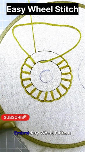Easy Wheel Stitch Tutorial | Hand Embroidery for Beginners #shortsfeed #embroidery ‪@Rseesadesign‬