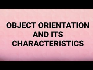 WHAT IS OBJECT ORIENTATION? CHARACTERISTICS OF OBJECT ORIENTATION