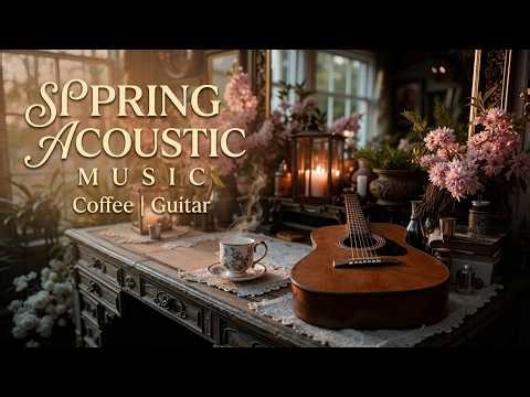 Cozy Coffee Shop Guitar Music | Relaxing Acoustic Guitar Spring Vibes for Morning Focus Now