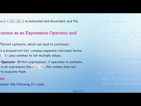 Understanding the Comma Operator and Its Role in the Subscript Operator in C+ +
