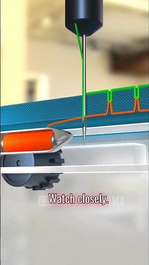How a Shuttle Sewing Machine Works in Just 5 Seconds! 🧵 #Shorts#animation