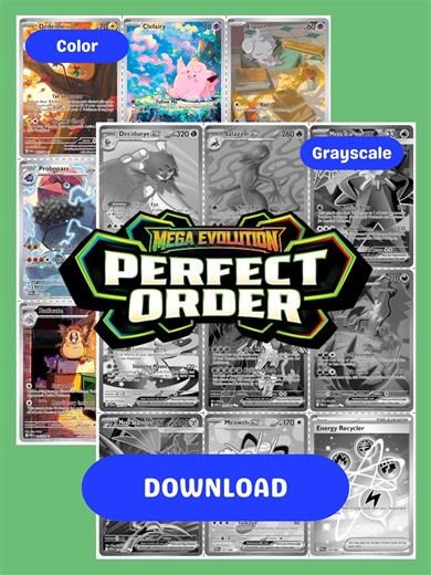 Mega Evolution: Perfect Order Printable Master and Complete Set Binder Placeholders   Checklist (digital Download) - Etsy