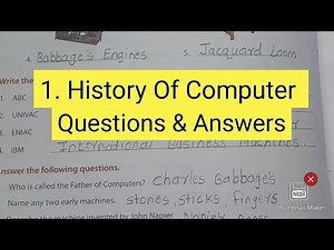 Computer || Class 4th || 1 . History Of Computer || Questions & Answers