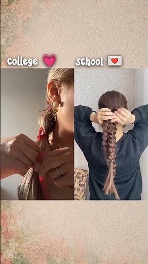 College ❤️ vs School ❤️ Hairstyle ✨ Easy Ponytail Tutorial #shorts