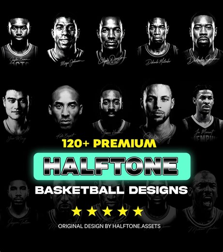 120  Halftone Basketball Designs | High-resolution PNG Graphic Bundle | Ready Print - Etsy
