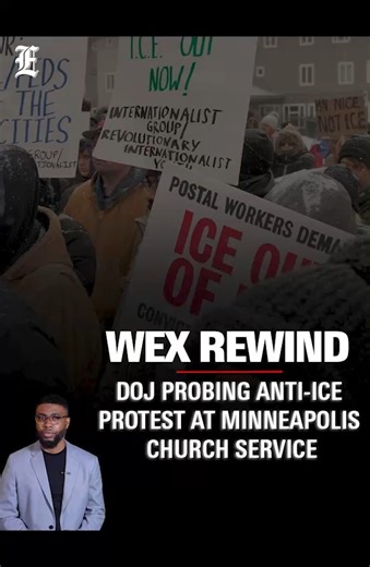 Washington Examiner on Instagram: "WEX Rewind: DOJ probing anti-ICE protest at Minneapolis church service SEE LINK IN BIO #ICE #Protest #Minneapolis #DonLemon #News"