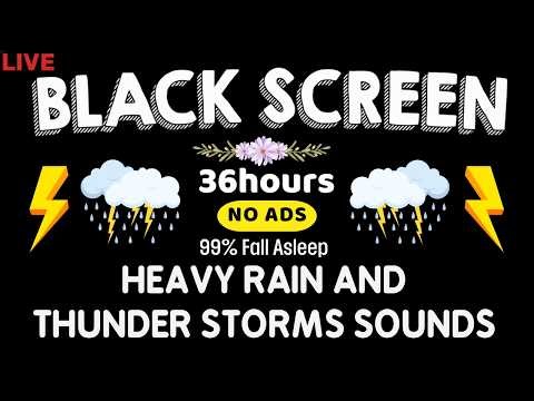 🔴 Heavy Rain and Thunder Sounds for Sleeping | Deep Rolling Thunder for Bedtime Calm