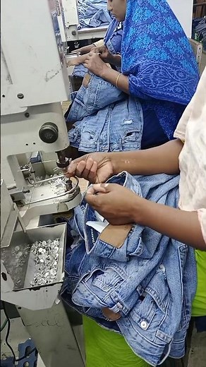 Shank button attaching by Snap button machine. Revit button attaching.