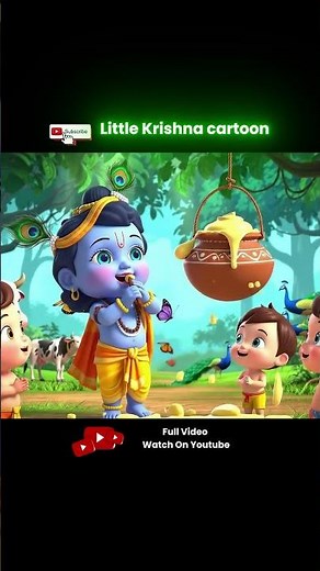 Little Krishna Cartoon Kids Song | English Nursery Rhymes for Children | Fun Animated Video #shorts