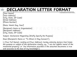 Declaration Letter Format | How To Write A Declaration Letter Steps Guide | Writing Practices