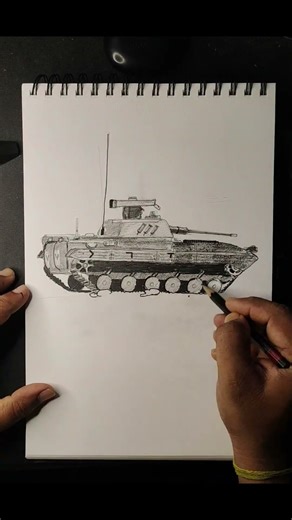 BMP-2 Fires Konkurs Missile | Hyper-Realistic Drawing #shortsart #youtubeshorts