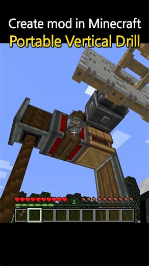 Portable Vertical Drill Create mod in Minecraft
