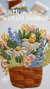 Here’s how I created this woven basket! Have you tried using the basket weave stitch like this before? Let me know if you try! | Stay At Home Artist