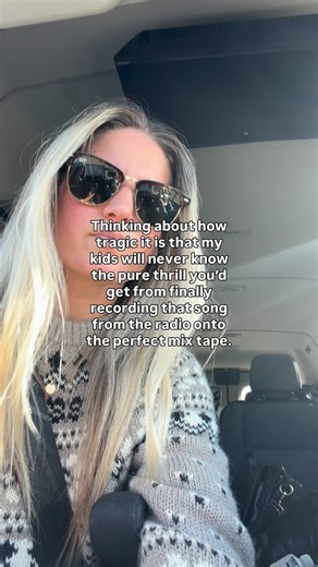 The excitement of hovering over the radio with a blank cassette, waiting hours for your favorite song to come on… only to panic-press record play the second you heard the first note. The way your heart would race hoping the DJ wouldn’t talk over the intro. The triumph when you finally got the whole thing recorded without interruptions. The pride of adding it to your mix tape like it was a coveted treasure, playing it on repeat. Truly, there was something magical about those silly little moments.