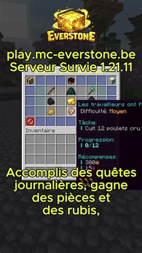 Une toute nouvelle mise à jour disponible sur Everstone ! #minecraft #minecraftfr #survie
