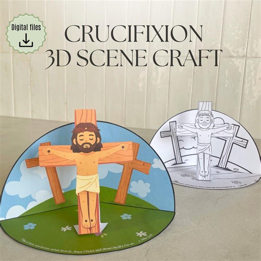 Crucifixion 3D Scene Craft, Holy Week for Kids, Bible Printable Activity, Sunday School, VBS, Homeschool, Christian Supply, 1 John 3:16 - Etsy