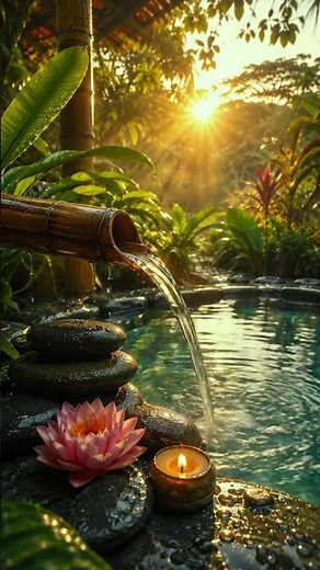Flowing Water & Piano 🌿 #relaxing #calmmusic #meditationmusic #piano #relaxation #music #relaxation