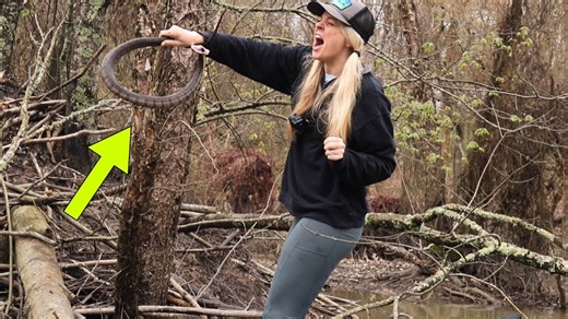 Giant diamondback snake bites fisherwoman during a remote kayak trip