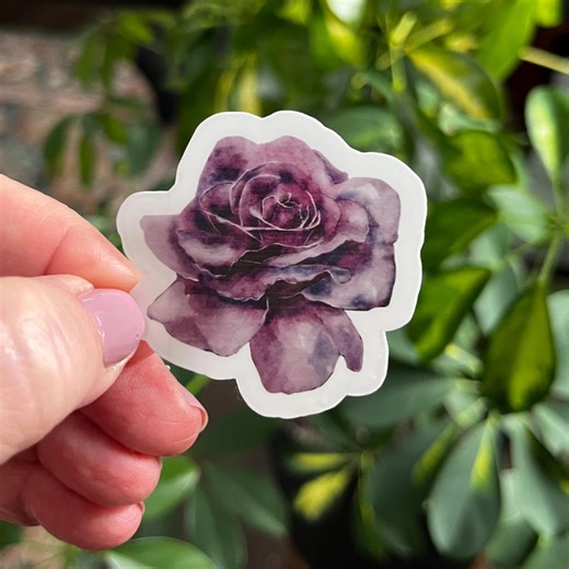 Rose Flower Sticker | Die Cut Glossy Vinyl Waterproof Stickers - Etsy