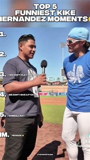 Kike Hernandez top 5 funniest moments😂 #mlbshorts #baseballchallenge #baseball #mlb #90mph