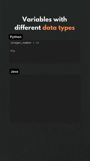 How to declare variables in Python vs Java #python #java #code #pybeginners | Pybeginners