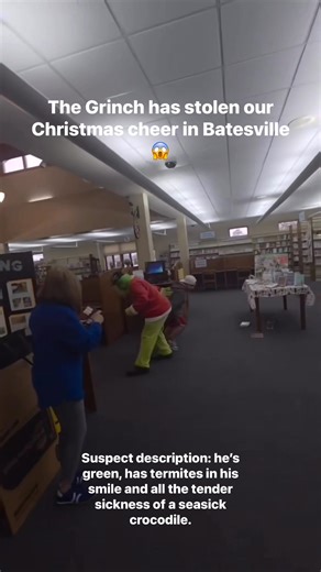 Our Batesville Public Library has been visited by the Grinch. We need our patrons to be on the lookout for this “crooked jerky jockey”, and we’re told he “drives a crooked hoss.” Updates to follow 👀 | First Regional Library