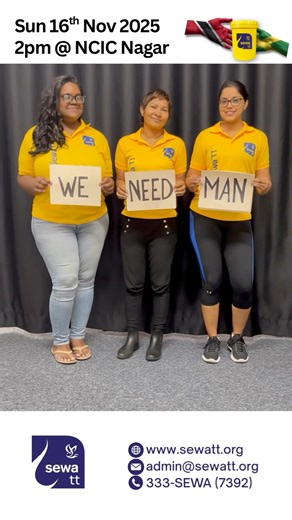 *🧡 Sewa TT needs your strength! 💪* We’re packing 1,000 relief buckets for families affected by Hurricane Melissa, and we need STRONG volunteers to help get it done. 📅 Sunday 16th November, 2025 🕑 2:00 PM 📍 NCIC Nagar *Register Here: https://forms.gle/pv3FYVgTKbMpr7nk8* Come out, lend your hands, and make a real difference. 🙏💪🏼🫵🏻🧡 | SEWA TT