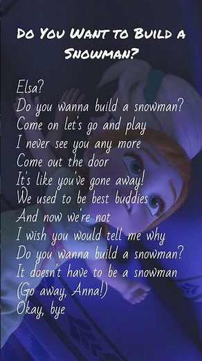 Frozen - Do You Want to Build a Snowman? Song Lyrics | Baby Elsa Anna #lyrics #elsa #anna #kids