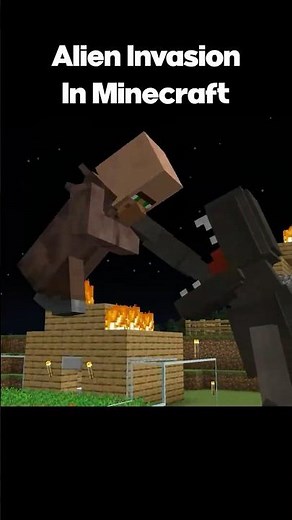 Alien Invasion In Minecraft #minecraft #minecraftmemes