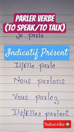 Parler verbe (to speak/to talk) #frenchforbeginner #learnfrench #frenchgrammar