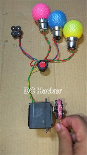 Powering 3 Colour LED Light & 4 Buzzer With Metal Gear Servo Motor • DC Motor #dcmotor #tech #shorts