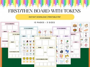 First-then Board With Tokens, Visual Support, Behavior Support, Autism Visual Schedule, ABA Therapy Tool, Diverse Needs, Editable Chart - Etsy