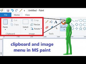 Clipboard and image menu in MS paint, explain in hindi