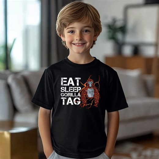 Eat Sleep Gorilla Tag T-shirt, Youth Gaming Tee, Birthday Apparel - Etsy