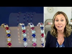 Diamonique Americana Tennis Bracelet Sterling Silver on QVC