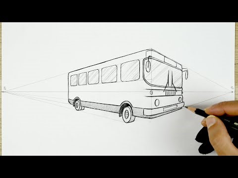 how to draw | How to draw a BUS step by step / perspective drawing / Ars Academy