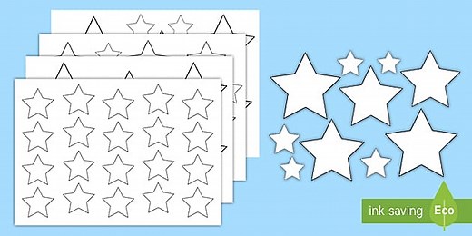 Blank Star Mixed Size Template Cut-Outs