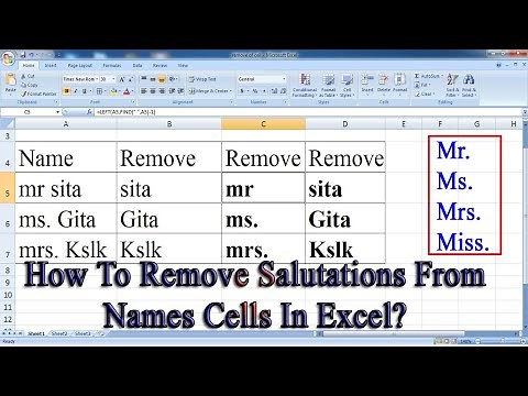 How To Remove Salutations Ms. Mrs. From Names Cells In Excel?