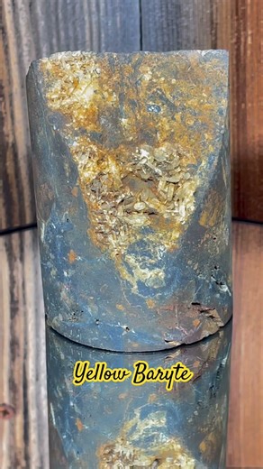 Core Sample Yellow Baryte #mining #crystals #minerals