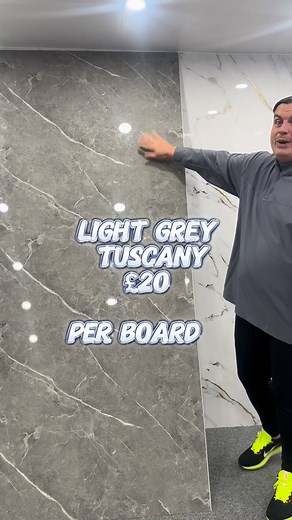 ✨ Light Grey Tuscany Wet Wall Boards – £20 Each! 🔥 Add a touch of elegance to your bathroom with our Light Grey Tuscany Wet Wall Boards – modern, stylish, and easy to install 🙌 📏 Size: 1000mm x 2400mm x 10mm 🎨 Sophisticated light grey Tuscany finish 🛠️ Quick DIY or professional fit 🧼 Wipe-clean, waterproof & low maintenance 💸 Just £20 per board ✅ Perfect for bathrooms, shower areas, and feature walls. 📩 DM us today to order – stock is selling fast! #LightGreyTuscany #WetWallPanels #Bathr