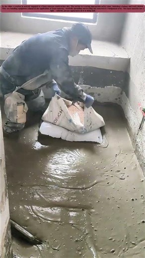 Foam Concrete Construction Site: Worker Operation