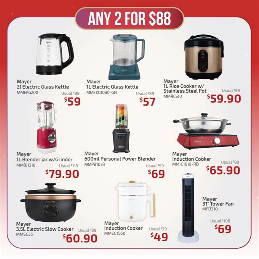 In celebration of SG60, enjoy the Mayer 3L Instant Heating Water Dispenser for just $60 (U.P. $99)! With instant heating in just 5 seconds, sensor touch controls, and 5 temperature settings, it’s the perfect solution for all your hydration needs. Shop now at any Mayer showroom or online at mayer.sg 🛒 | Mayer Singapore