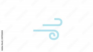 Wind blowing icon animation, the wind blowing weather repost icon animation