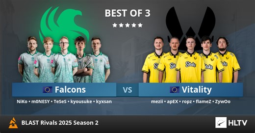 Falcons vs Vitality at BLAST Rivals 2025 Season 2