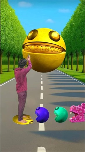 I jump on monster Pac Man vs big monster Pac Man game over #shorts #youtubeshorts #viral #funny #vfx