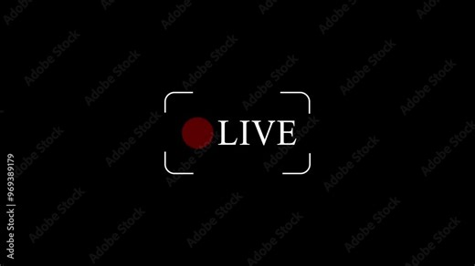 REC and live icons for recording buttons with video recording sign.