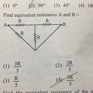 Find the equivalent resistance between points A and B for the g... | Filo