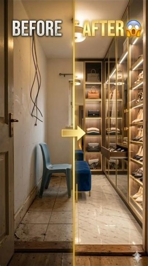 Luxury Walk-in Closet Transformation 🤯 | Small Room → Designer Closet | #trending #viral