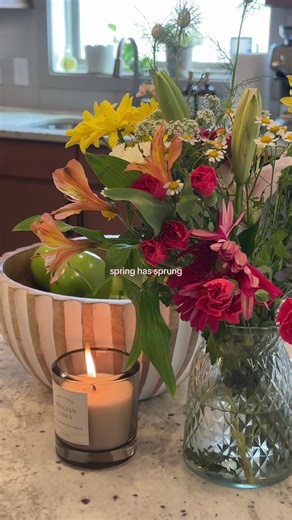 flowers scattered around the apartment 🩷🌷 #spring