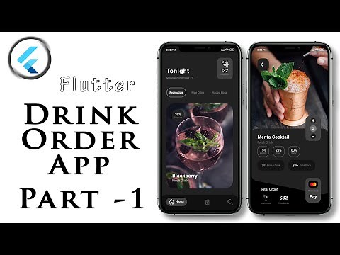 Drink Order e-Commerce App Flutter UI - App from Scratch - Complete Tutorial - Part 1
